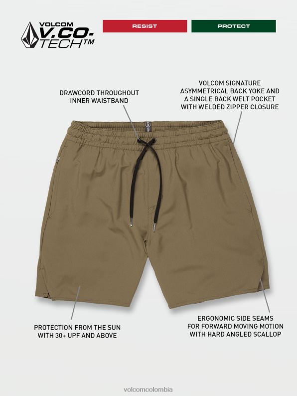 malditos pantalones cortos ascendentes musgo de invierno Z44ZX756 exterior unisexo