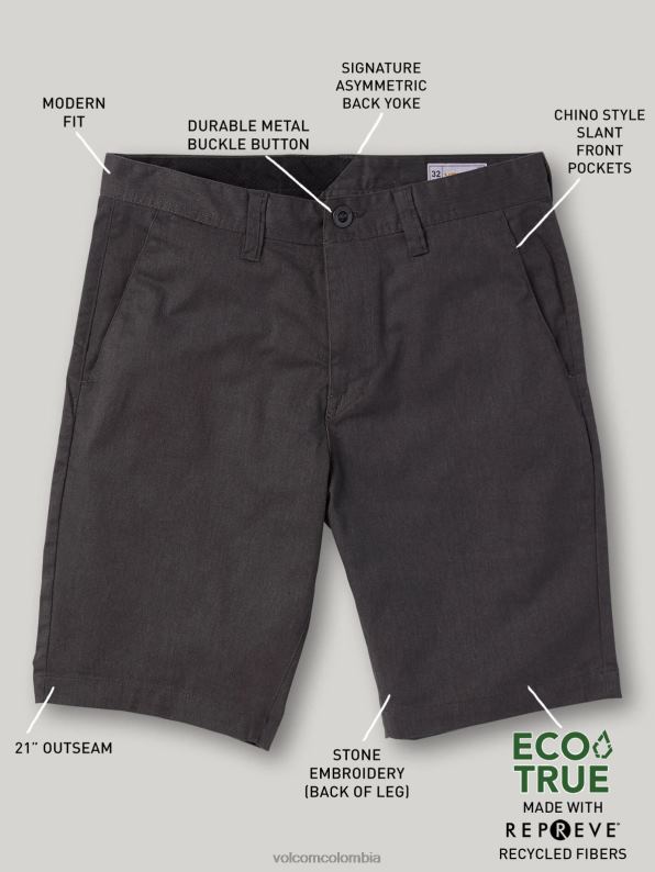 malditos shorts elásticos modernos brezo de carbón Z44ZX765 exterior unisexo