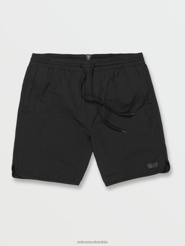 pantalones cortos con cintura elástica y piedra nueva envejecida negro Z44ZX757 exterior unisexo