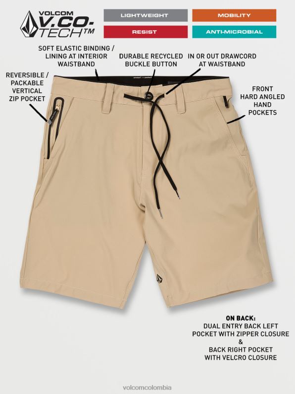 pantalones cortos de tránsito veeco almendra Z44ZX754 exterior unisexo