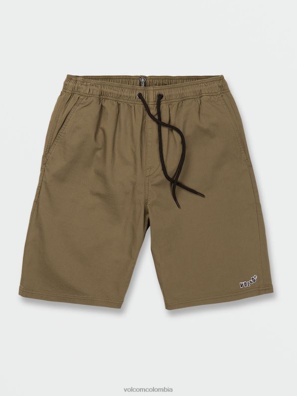 shorts con cintura elástica y separación exterior musgo de invierno Z44ZX744 exterior unisexo