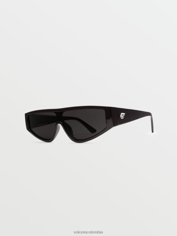 lentes de sol con vidriado de vinilo negro brillante/gris Z44ZX459 exterior unisexo