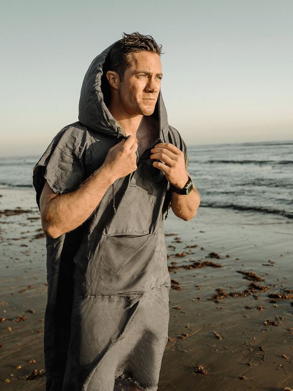 poncho de playa empacable gris Z44ZX664 navegar hombres