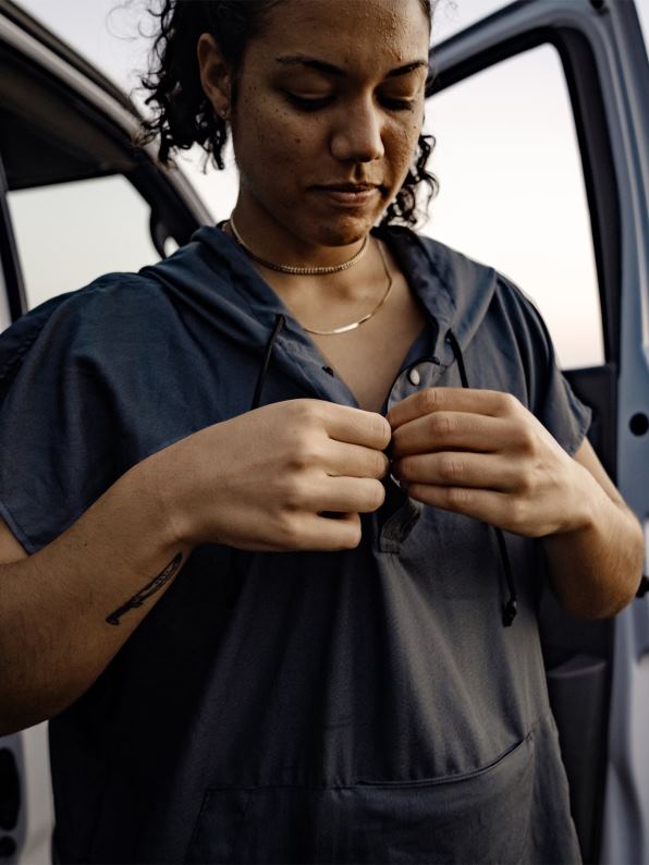 poncho de playa empacable gris Z44ZX664 navegar hombres