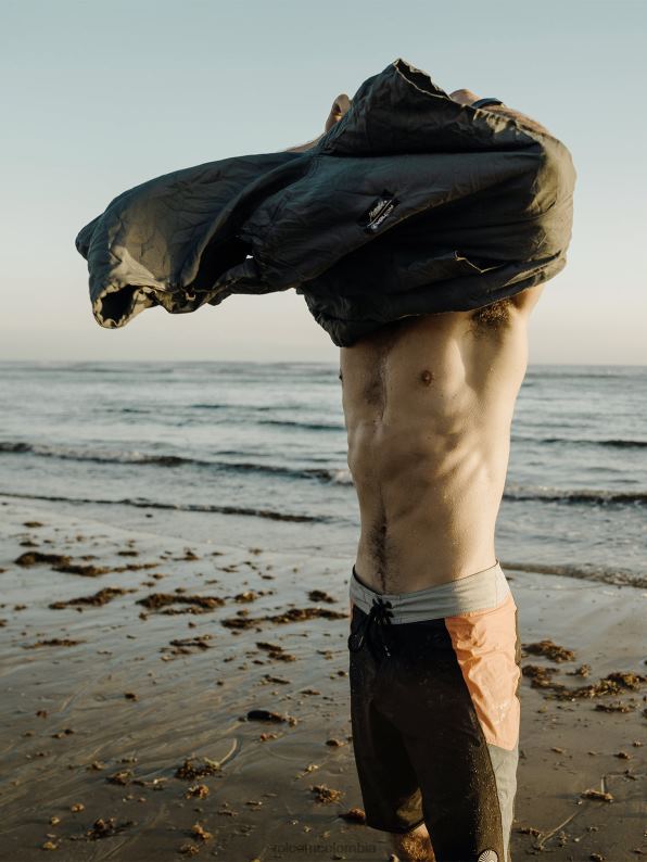 poncho de playa empacable gris Z44ZX664 navegar hombres