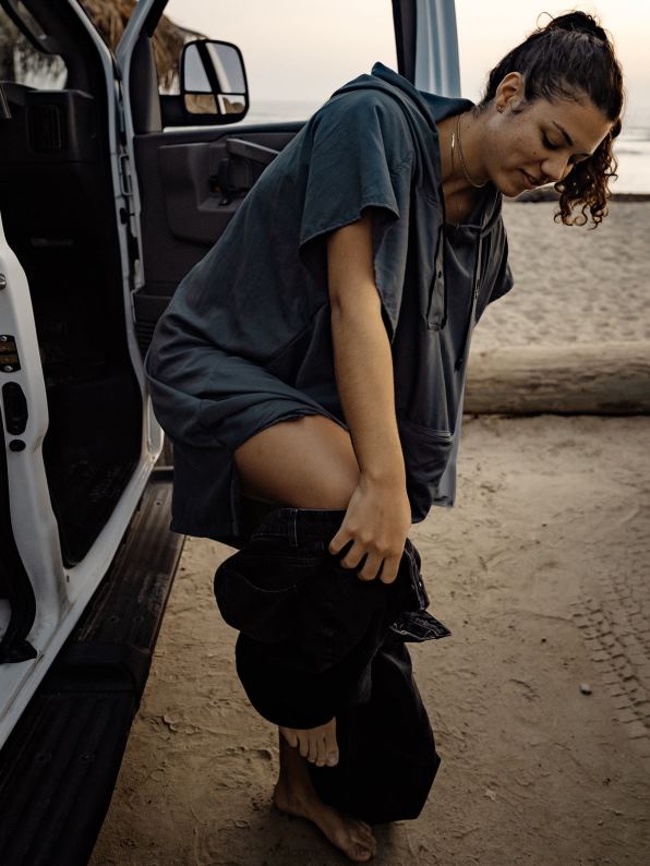 poncho de playa empacable gris Z44ZX664 navegar hombres