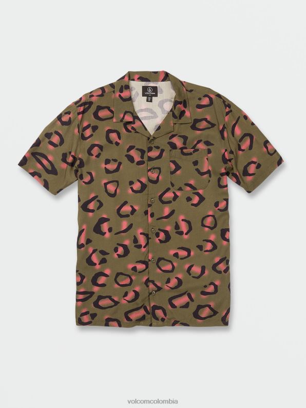 camisa de manga corta con animales fiesteros de piedra militar Z44ZX159 ropa hombres
