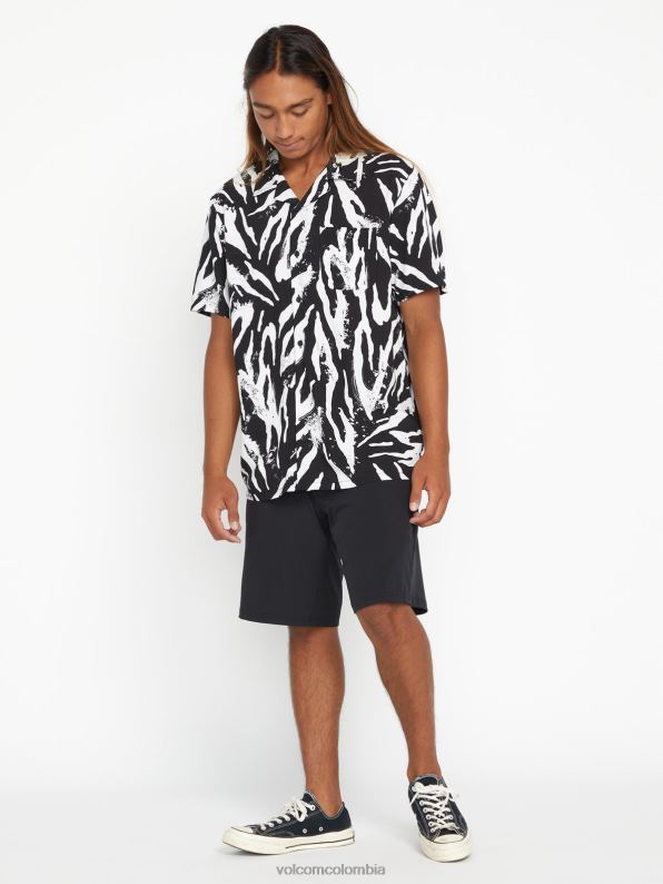 camisa de manga corta con animales fiesteros de piedra negro Z44ZX164 ropa hombres