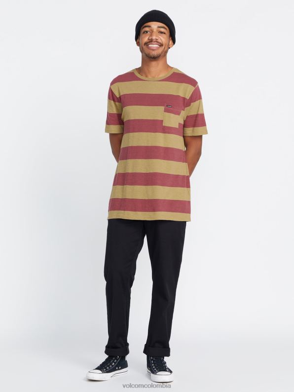 camisa de manga corta con cuello redondo bolders caqui oscuro Z44ZX131 ropa hombres