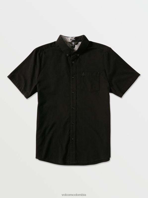 camisa de manga corta oxford de everett negro nuevo Z44ZX141 ropa hombres