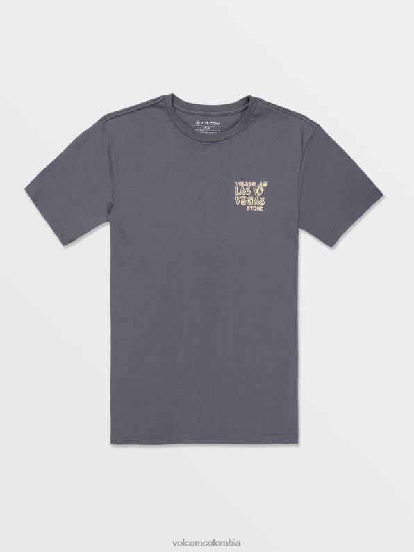 camiseta de manga corta con caída del nombre de las vegas pizarra oscura Z44ZX106 ropa hombres