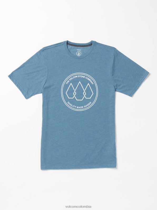 camiseta de manga corta con eslabones de piedra brezo añil Z44ZX50 ropa hombres