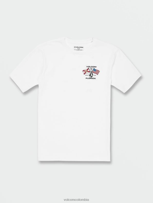 camiseta de manga corta con la bandera de florida blanco Z44ZX73 ropa hombres