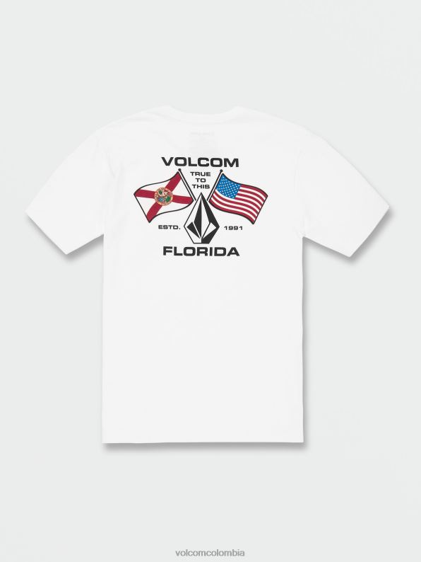 camiseta de manga corta con la bandera de florida blanco Z44ZX73 ropa hombres