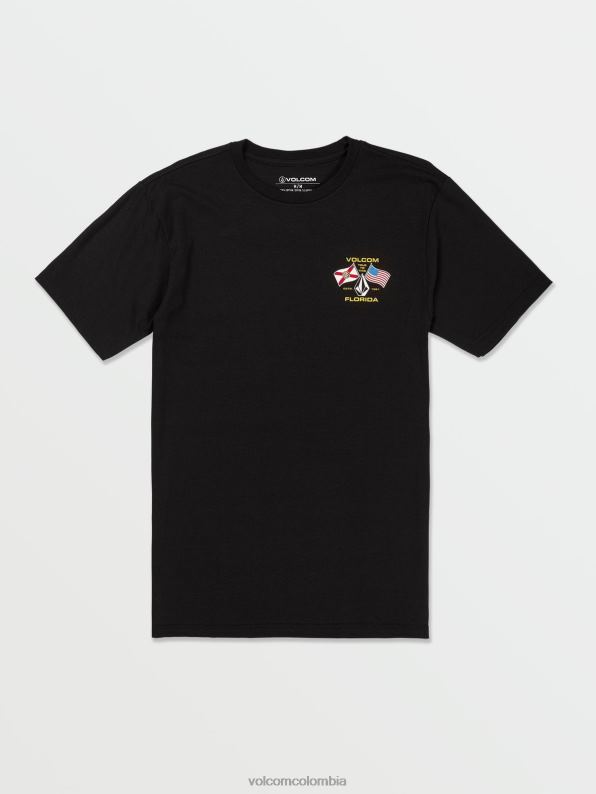camiseta de manga corta con la bandera de florida negro Z44ZX86 ropa hombres
