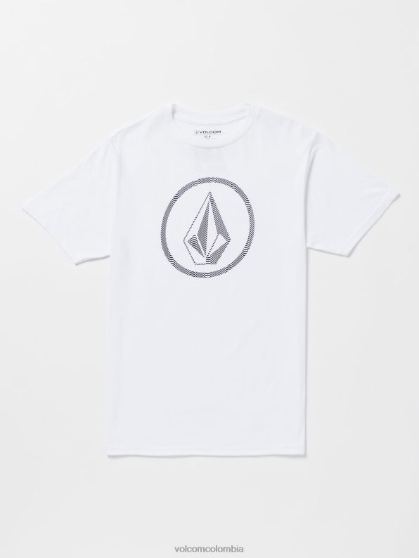 camiseta de manga corta con piedra circular blanco Z44ZX33 ropa hombres