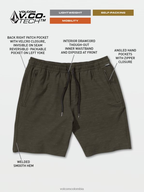 shorts híbridos wrecpack negro Z44ZX243 ropa hombres