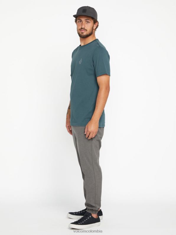 malditos joggers cruzados con cintura elástica cuero gris Z44ZX326 ropa hombres