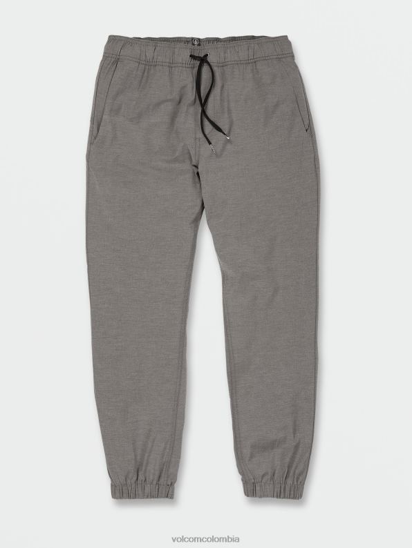 malditos joggers cruzados con cintura elástica cuero gris Z44ZX326 ropa hombres