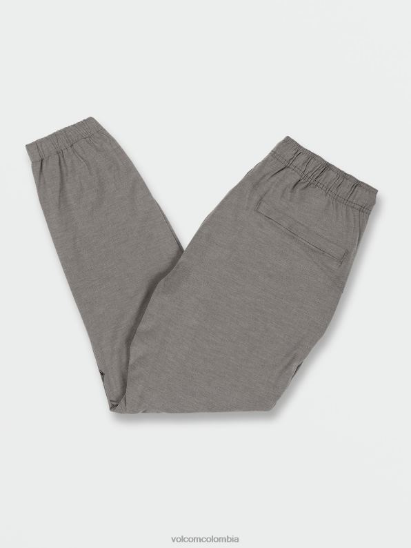 malditos joggers cruzados con cintura elástica cuero gris Z44ZX326 ropa hombres