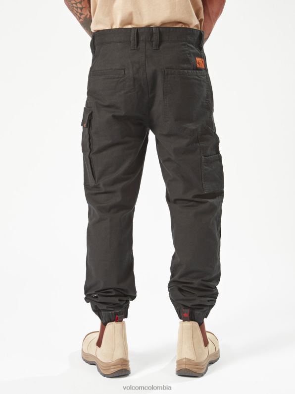 pantalones con dobladillo de pinza de ropa de trabajo negro Z44ZX297 ropa hombres