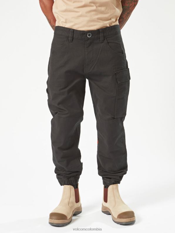 pantalones con dobladillo de pinza de ropa de trabajo negro Z44ZX297 ropa hombres