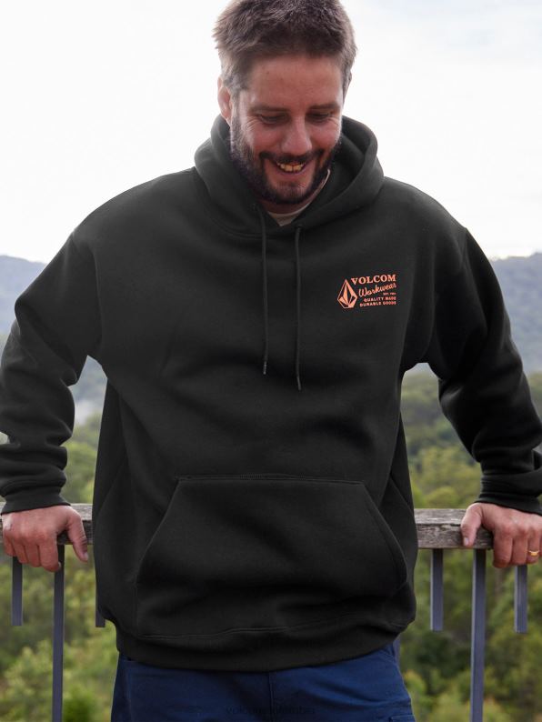 ropa de trabajo sudadera con capucha negro Z44ZX178 ropa hombres