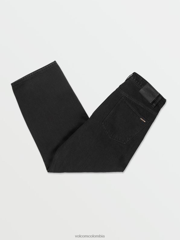 pantalones de mezclilla ondulados negro Z44ZX338 ropa hombres