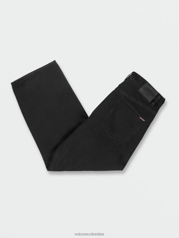 pantalones de mezclilla ondulados negro Z44ZX338 ropa hombres