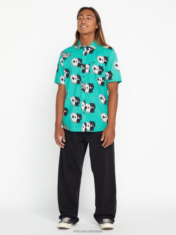 pantalones de mezclilla ondulados negro Z44ZX338 ropa hombres