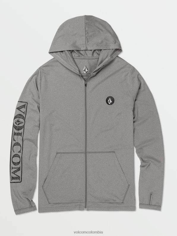 camisa de manga larga con capucha cuero gris Z44ZX649 ropa hombres