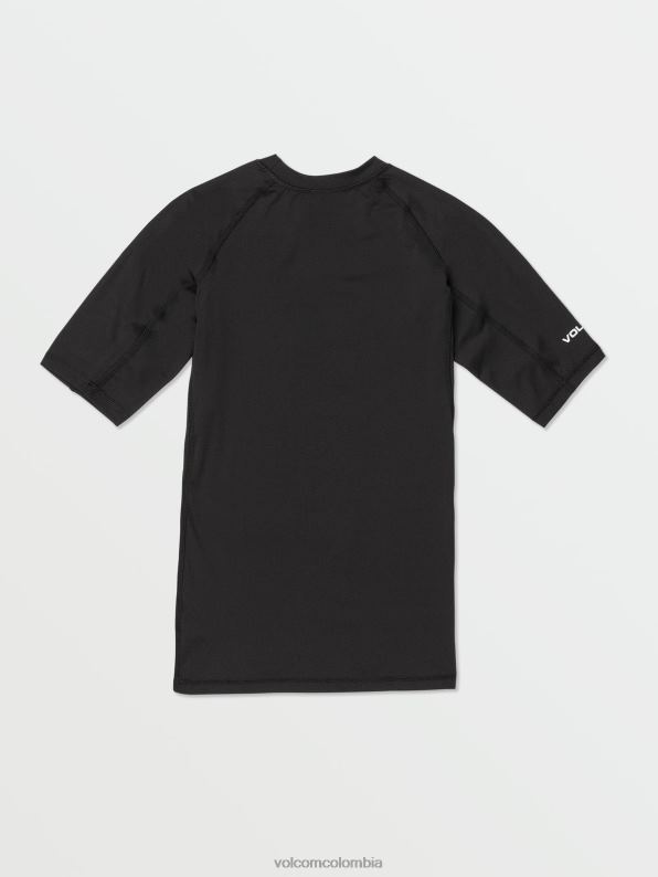 camisa lisa de manga corta Lido negro Z44ZX657 ropa hombres