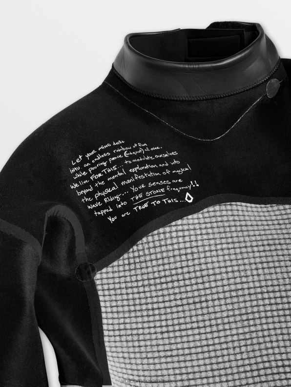 Mono modulador de manga larga con cremallera trasera de 3/2 mm negro Z44ZX638 ropa hombres