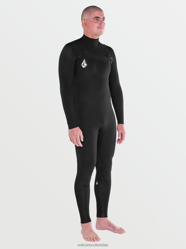 Mono modular con cremallera en el pecho de 3/2 mm negro Z44ZX637 ropa hombres