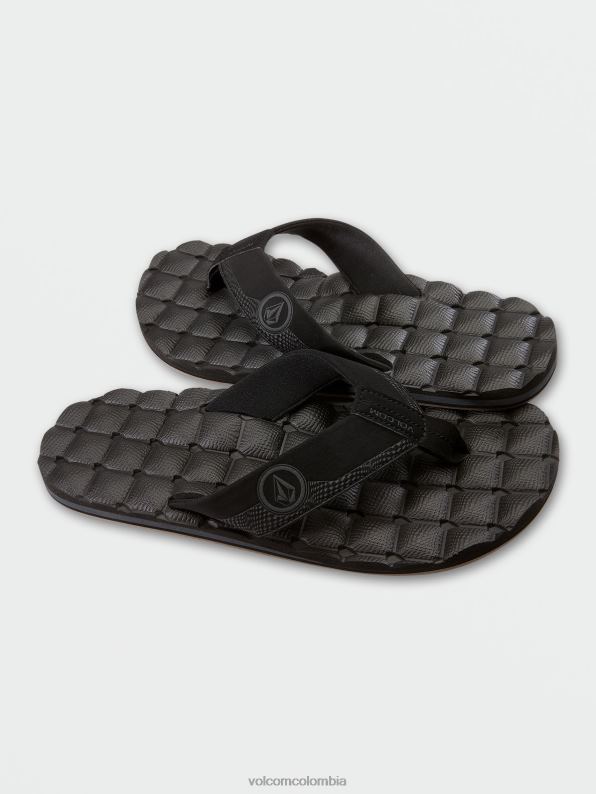 sandalias reclinables destrucción negra Z44ZX579 calzado hombres