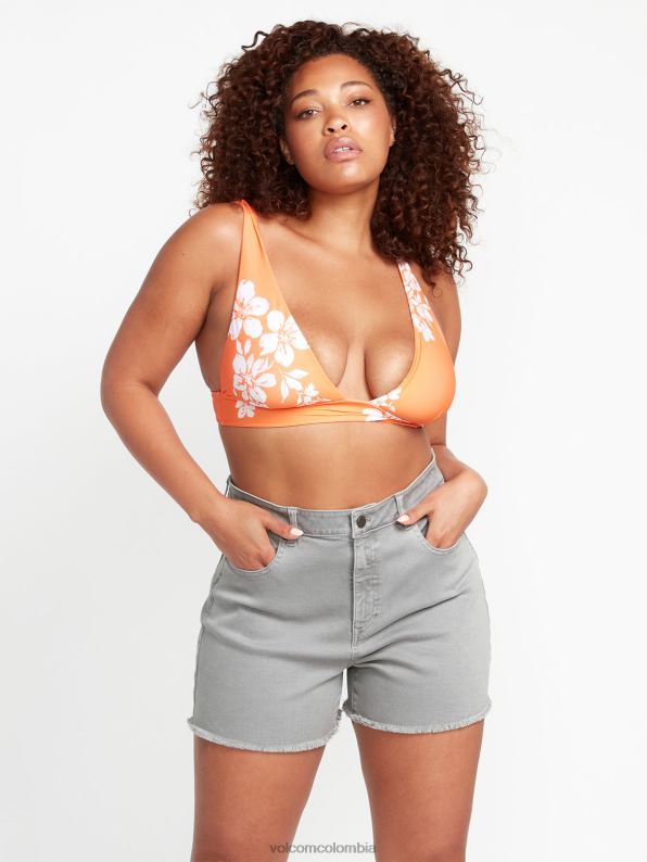 pantalones cortos de hirise con escalones de piedra rayo de luna Z44ZX948 ropa mujer