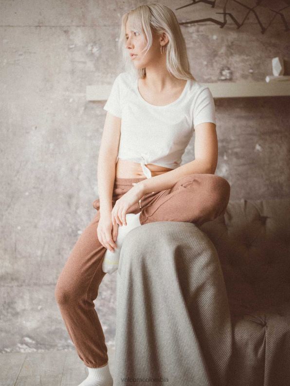 camisa de manga corta con lazo en la parte delantera de living in lounge estrella blanca Z44ZX792 ropa mujer