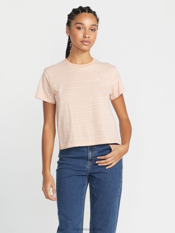 camisa de manga corta con rayas de halita arcilla Z44ZX791 ropa mujer