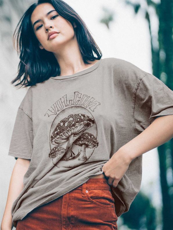 camisa de manga corta turnt n quemado pizarra gris Z44ZX786 ropa mujer