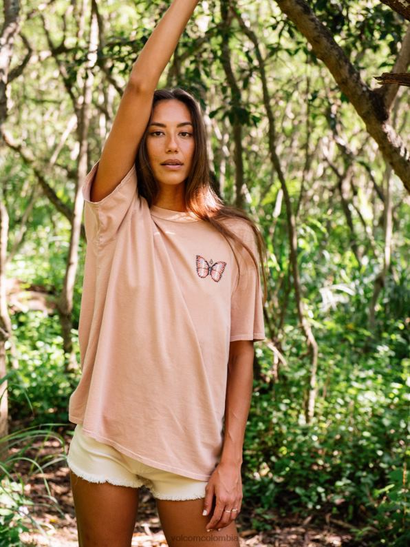 camiseta de manga corta con lanzamiento de piedras arcilla Z44ZX810 ropa mujer