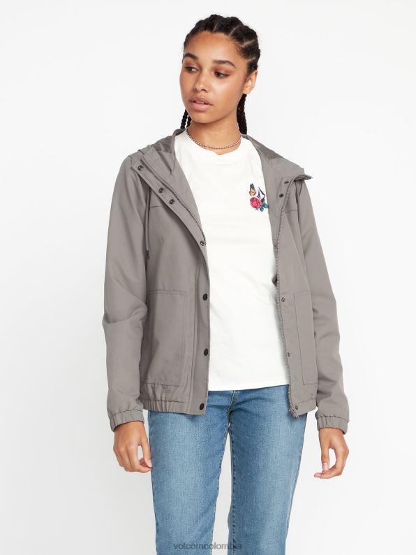 chaqueta de piedra enemiga gris metalizado Z44ZX905 ropa mujer