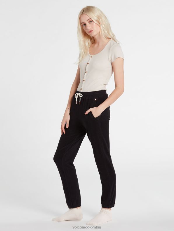 pantalones de felpa vividos en el salón negro Z44ZX969 ropa mujer