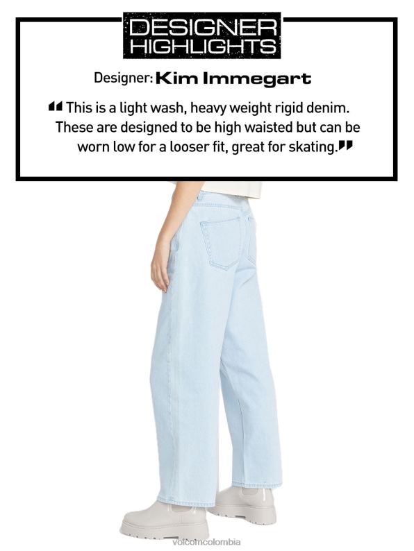 pantalones de mezclilla azul claro Z44ZX918 ropa mujer