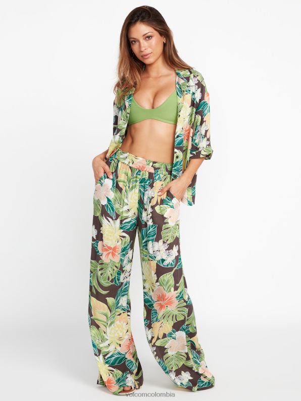 pantalones excapismo con cintura elástica pizarra gris Z44ZX929 ropa mujer