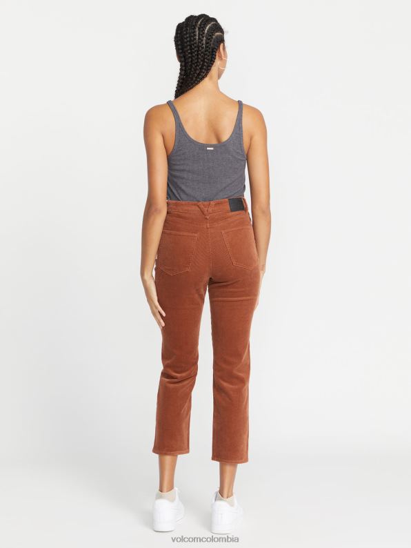 pantalones rectos colocados nuez moscada Z44ZX923 ropa mujer