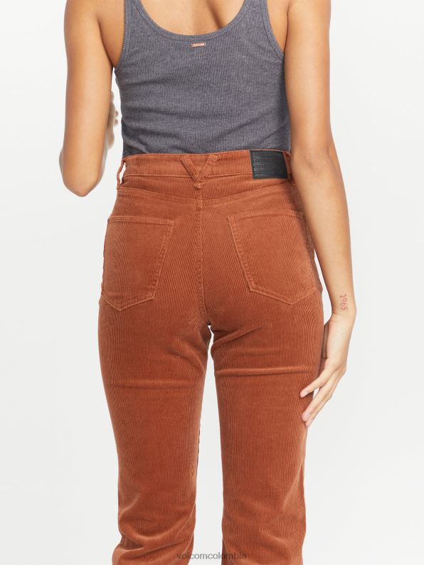 pantalones rectos colocados nuez moscada Z44ZX923 ropa mujer