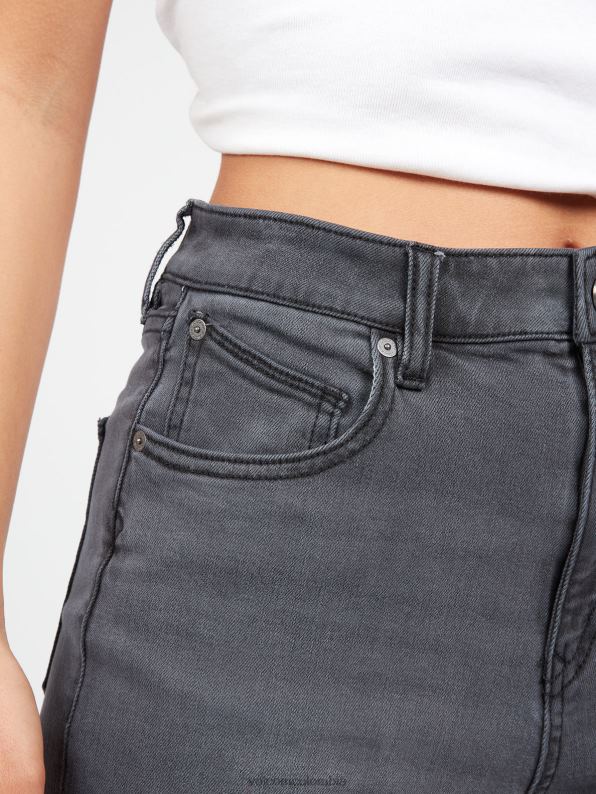 pantalones rectos colocados vendimia negro Z44ZX935 ropa mujer