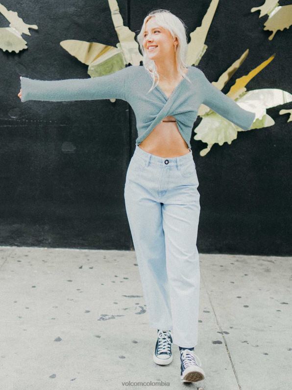 con un suéter torcido azul ahumado Z44ZX860 ropa mujer