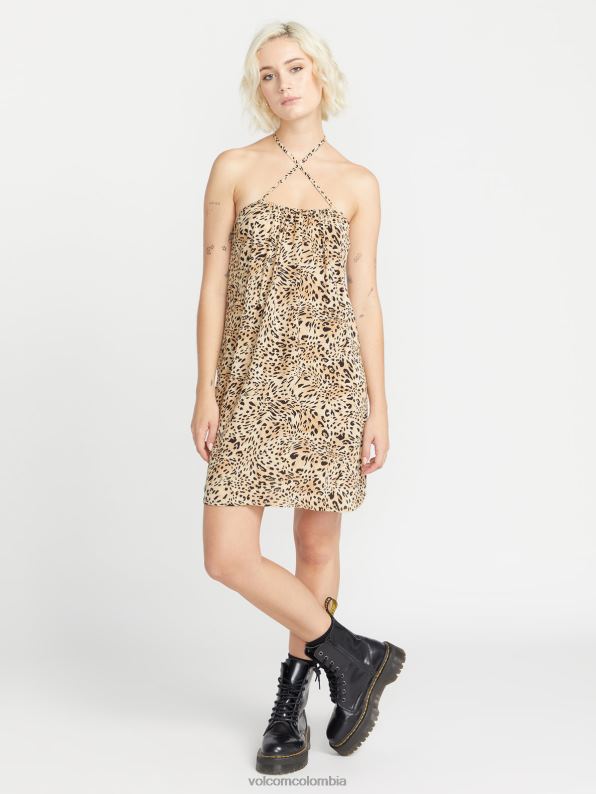 vestido halter meeyoww Huella animal Z44ZX883 ropa mujer