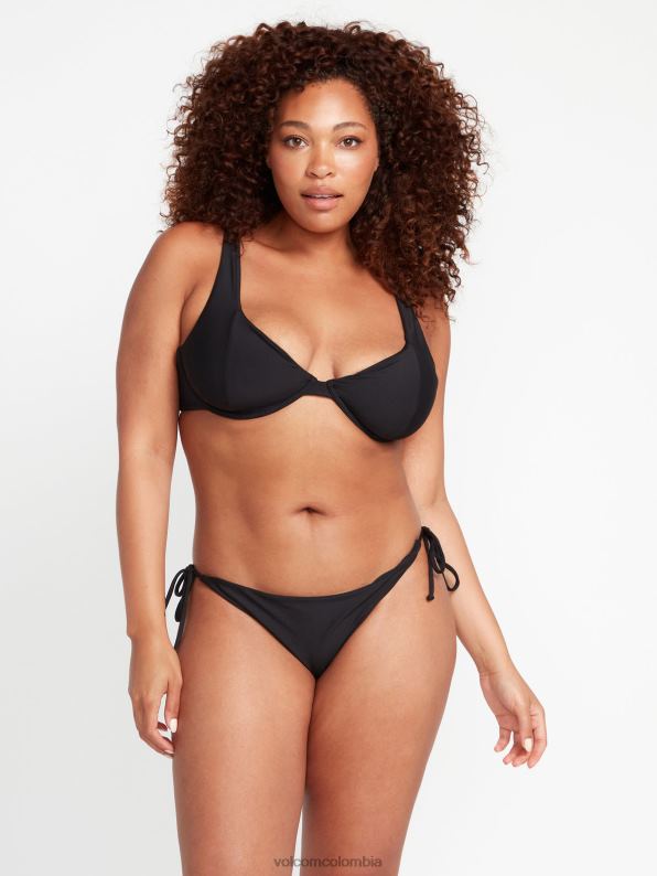 top de bikini con aro en U simplemente sin costuras negro Z44ZX1084 ropa mujer
